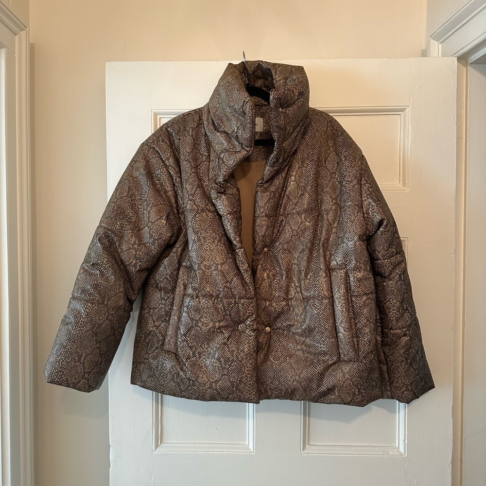Nanushka Hide Snakeskin Puffer Jacket - Picture 5 of 6